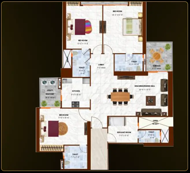 unit 6 floor plan of vaastu home