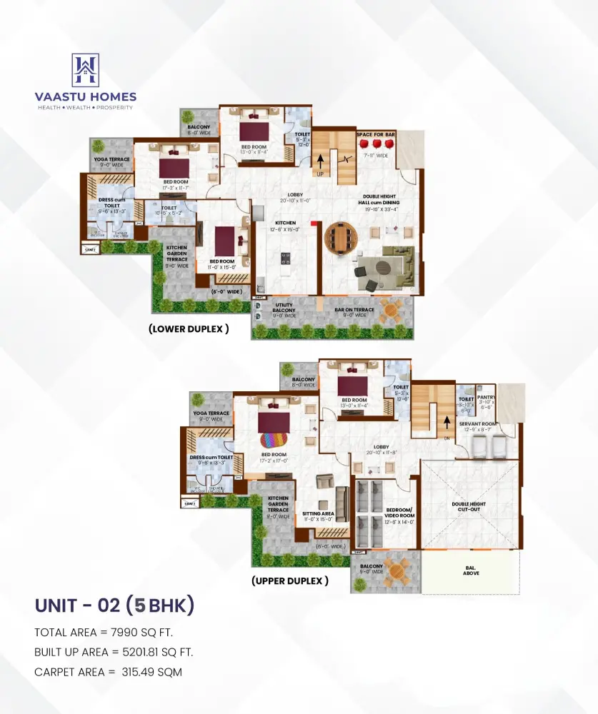 Unit 2 floor plan of vaastu homes